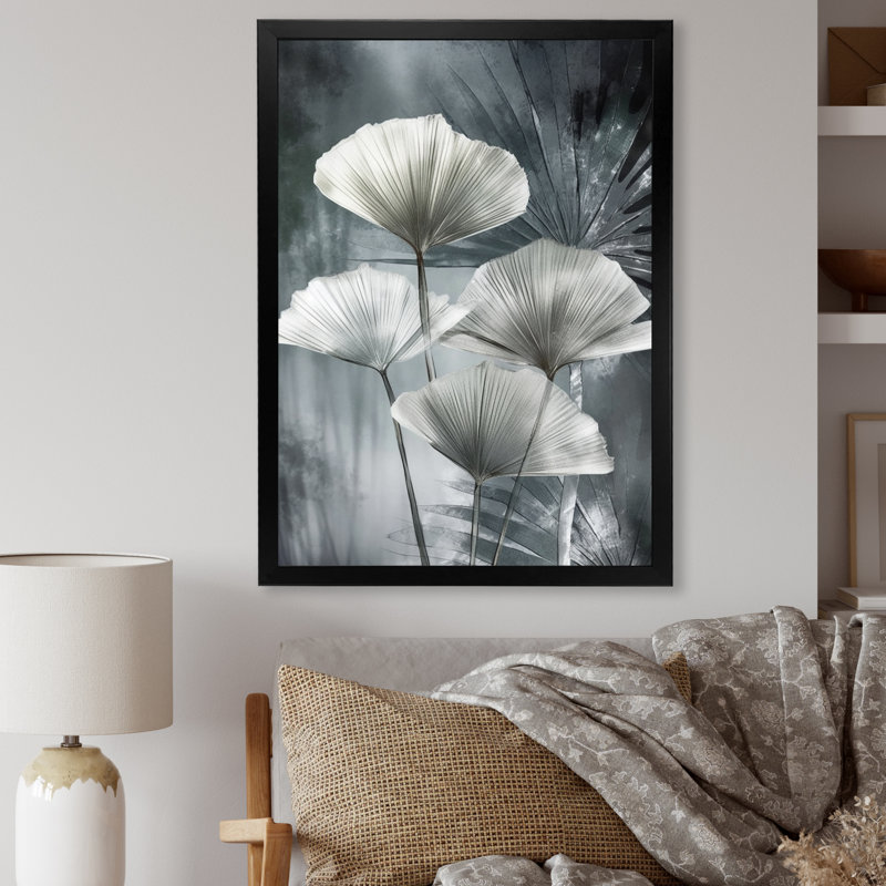 Palmier tropical pour art Ginkgo IV, impression sur toile, Cadre photo noir, H 20 po x l 12 po x P 1 po