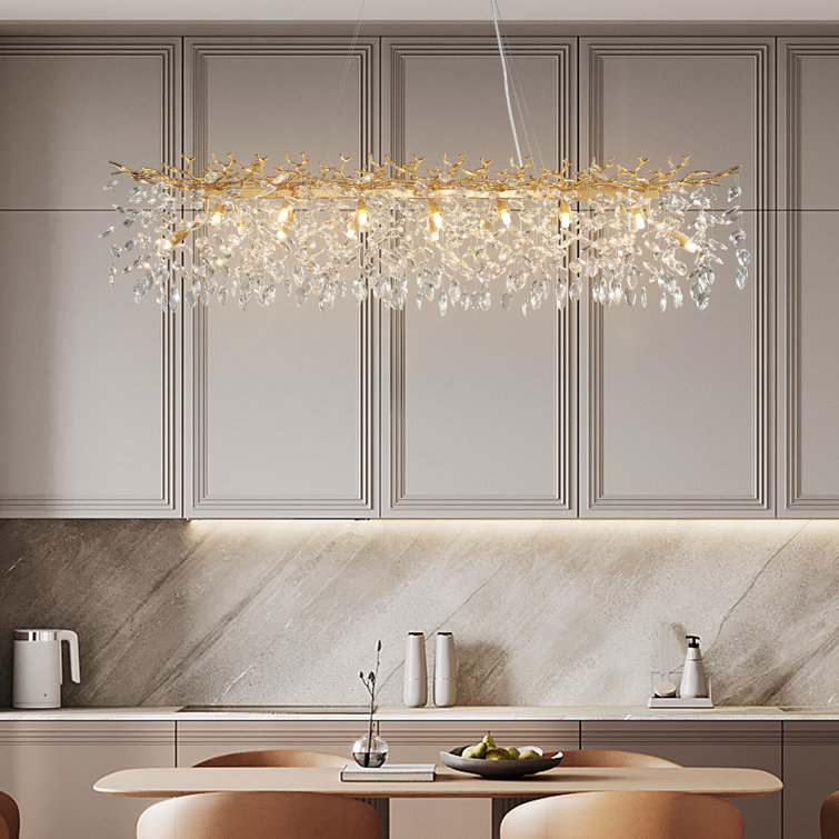 Modern K9 Raindrop Crystal Rectangular Tree Branches Chandeliers