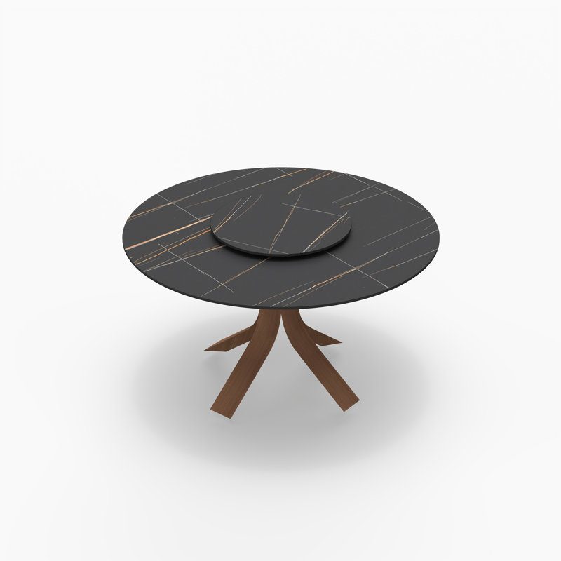 Table de salle à manger Modern Modern, Brun, H 29,53 po x L 53,15 po x l 53,15 po, Noir