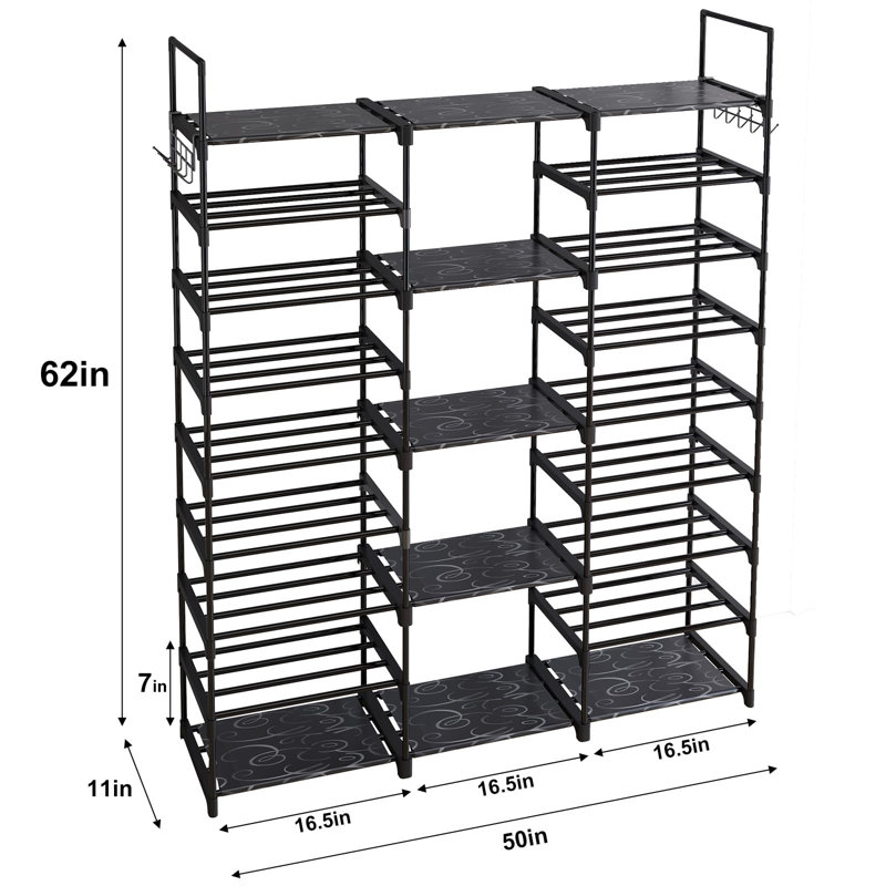 50 Pair Stackable Shoe Rack