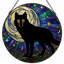 Panneau de vitrail 12 "H Wolf Moon-1660312591