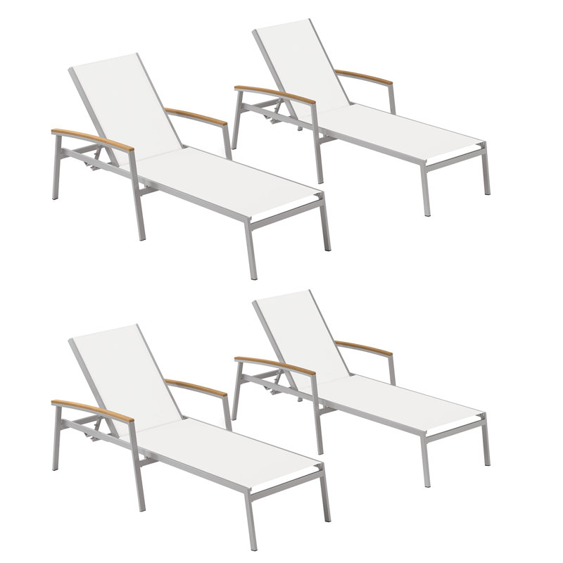 Travira Outdoor Chaise Lounge, Natural, Flint