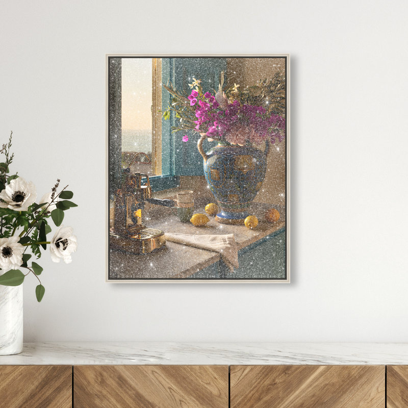 Morning Espresso II Canvas Food & Beverages Print by Oliver Gal, Black Frame, 16 x 20, 17"H x 21"W, Silver Floater Frame