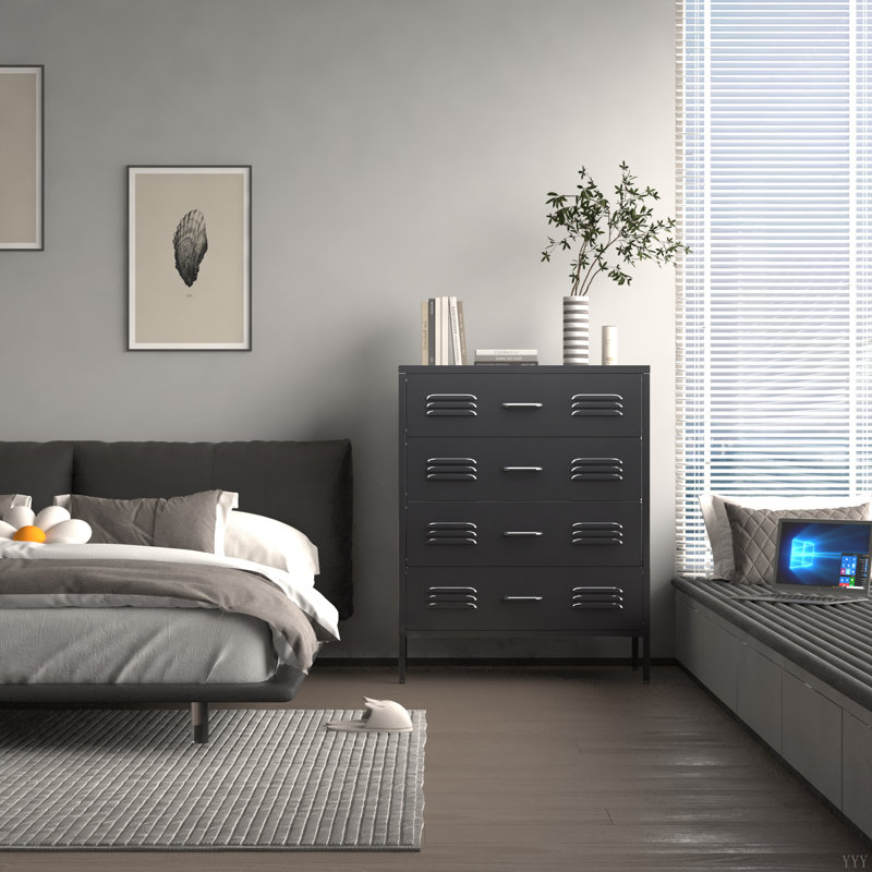 Armoire de rangement en métal avec 4 tiroirs pour le bureau et la maison