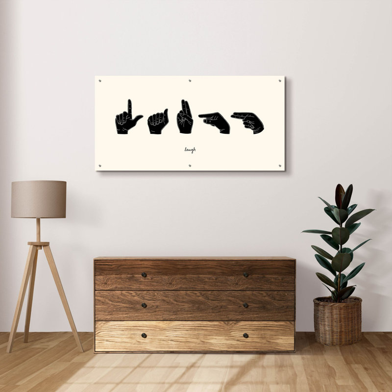 «Sign Langage 3» par Emma Scarvey, art mural en verre acrylique, H 24 po x l 48 po