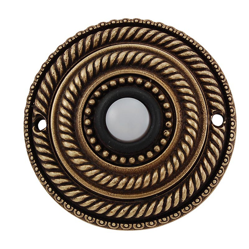 Sanzio Push Button, Antique Brass