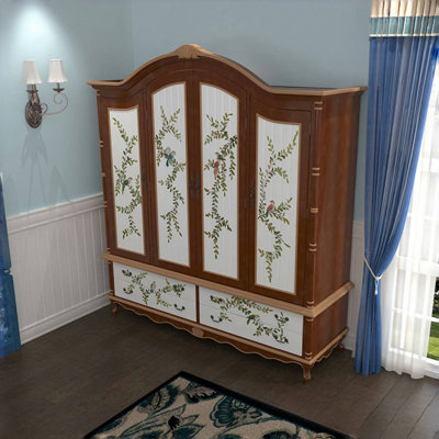 Armoire américaine à quatre portes de style champêtre