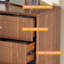 Commode d'appoint vintage en bois avec 6 tiroirs