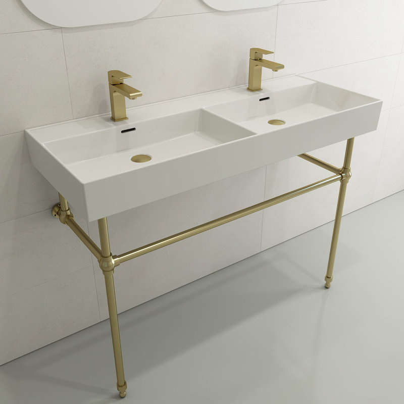 Milano 23.28 in. L Bathroom Sink, White