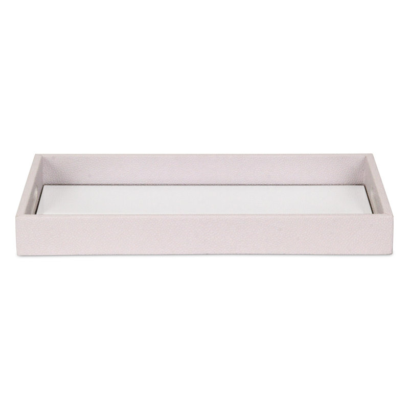 Plateau chagrin et miroir 16 po Flippin, Blanc