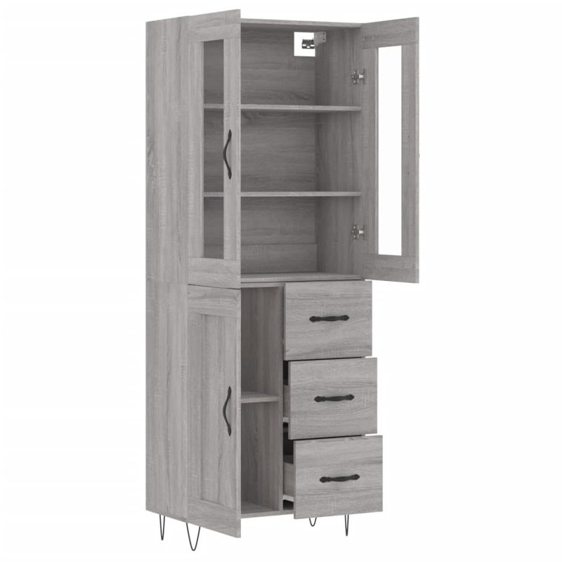 Rohando 3 Door Manufactured Wood Wardrobe, Grey Sonoma