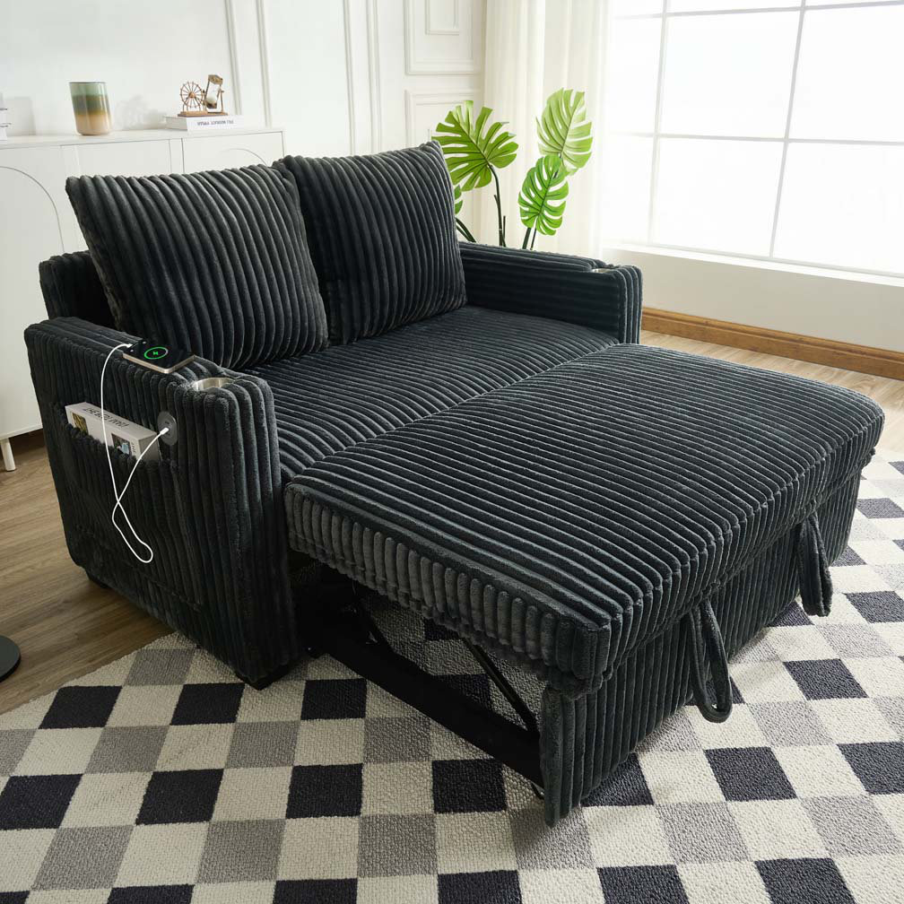 Everly Quinn Corduroy Convertible Sleeper Sofa Bed - Wayfair Canada