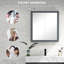 Armoire à pharmacie avec miroir Kleankin, armoire de salle de bain murale avec miroir 27 po x 30 po, armoire de salle de bain murale avec rangement, portes doubles et 2 tablettes réglables, blanc