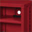 Table de chevet contemporaine rouge en métal avec 2 tablettes ouvertes-459186807