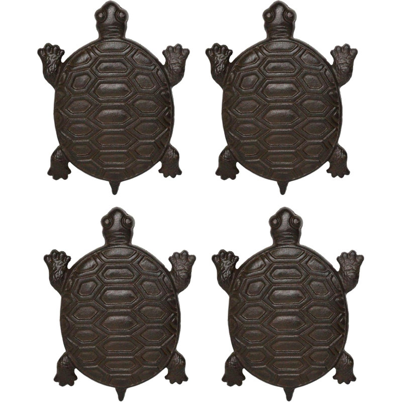 Ensemble de 4 marches en fonte bronzées