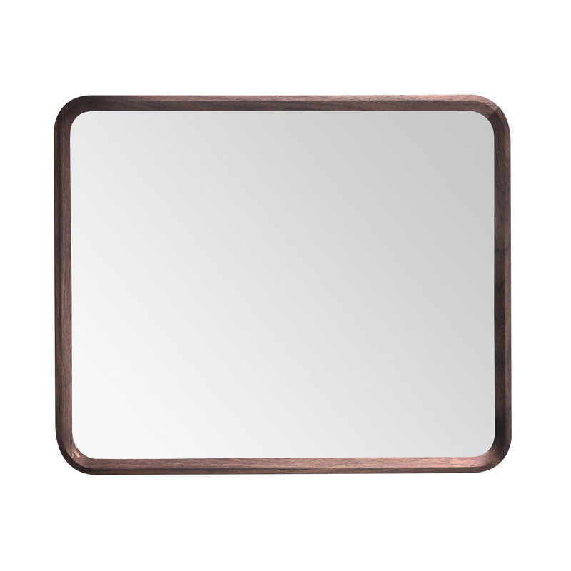 Miroir plat Aliyani, Noyer foncé, 29,5 po x 35,5 po