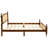 Queen Bed With Accents, Pine Wood Structure, Walnut Finish, Spacious Chic Headboard And , Walnut, Construction, Stable Platform-1190439182