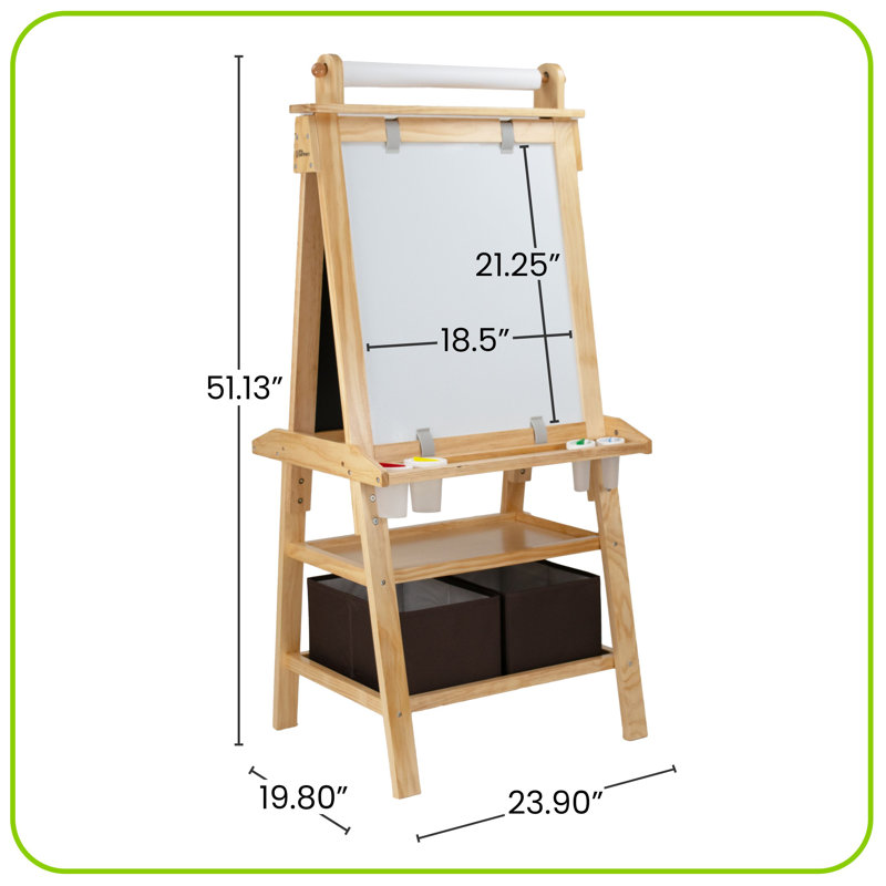 Chevalet à tableau magnétique Deluxe, Naturel