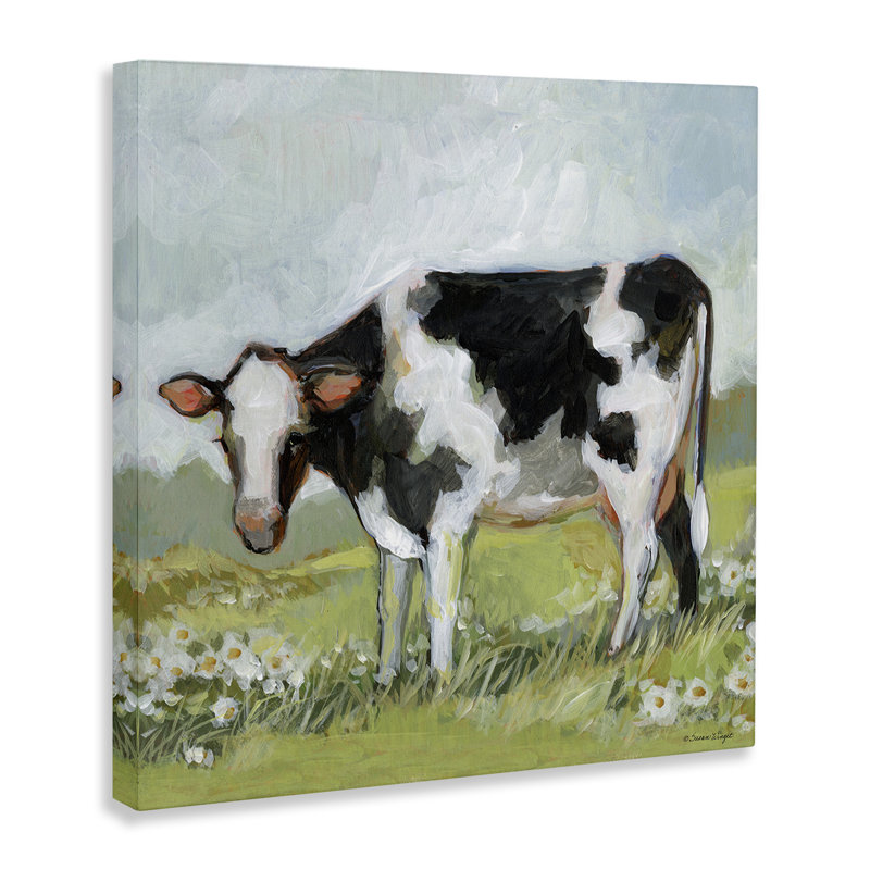 «Black and White Cow», art mural par Susan Winget, H 17 po x l 17 po