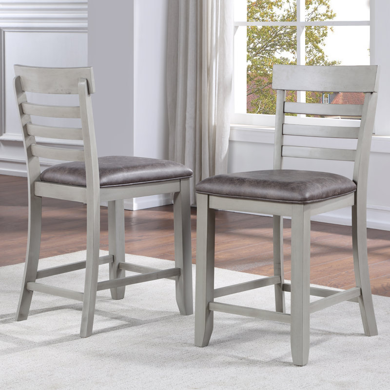 Tabouret de comptoir 24 po Knauss, Gris pierre / gris anthracite