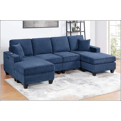 3Pc Chenille Sectional Set With USB Port, Chaise, And Loveseat For Modern Living Room Comfort And Style