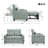 Upholstered Convertible Twin Size Loveseat Recliner Sleeper Couch Pull Out Sofa Sofa Bed For Small Spaces-1818569004