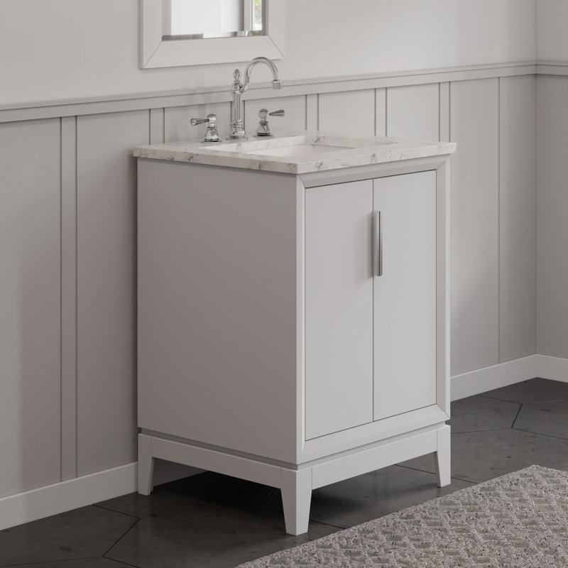 24" Single Bathroom Vanity Set, White
