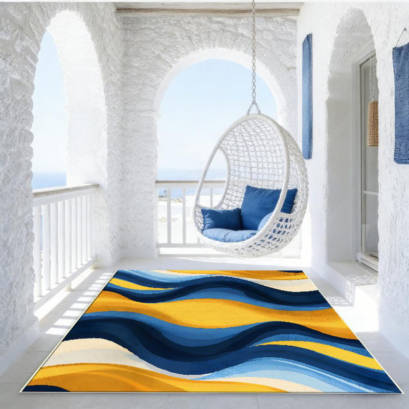 Abstract Wave Pattern Area Rug, Soft And Lightweight, Suitable For All Seasons, Easy To Maintain And Easy To Clean, Machine Washable Carpet Floor Mat, Suitable For Living Room, Bedroom, Hallway, Balcony, Patio, Room Decor, Home Decor, Outdoor Decor