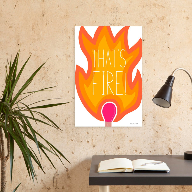 That's Fire! Bold Contemporary Playful Wall Art, 24" H x 16" W