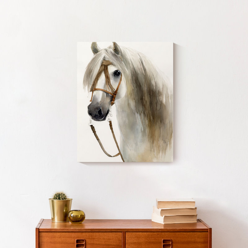 Cheval dans une toile flottante encadrée d'automne, H 20 po x l 16 po x P 1,25 po, Sans cadre