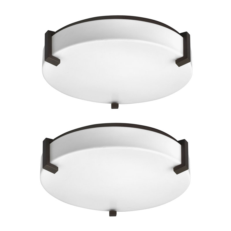 2-light 16" Shaded Drum Flush Mount