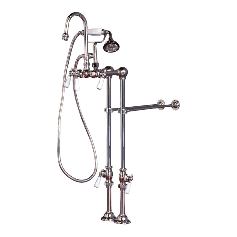 Robinet de robinet de baignoire autoportant à col de cygne avec douche à main et accessoires haut de gamme de Strom Living