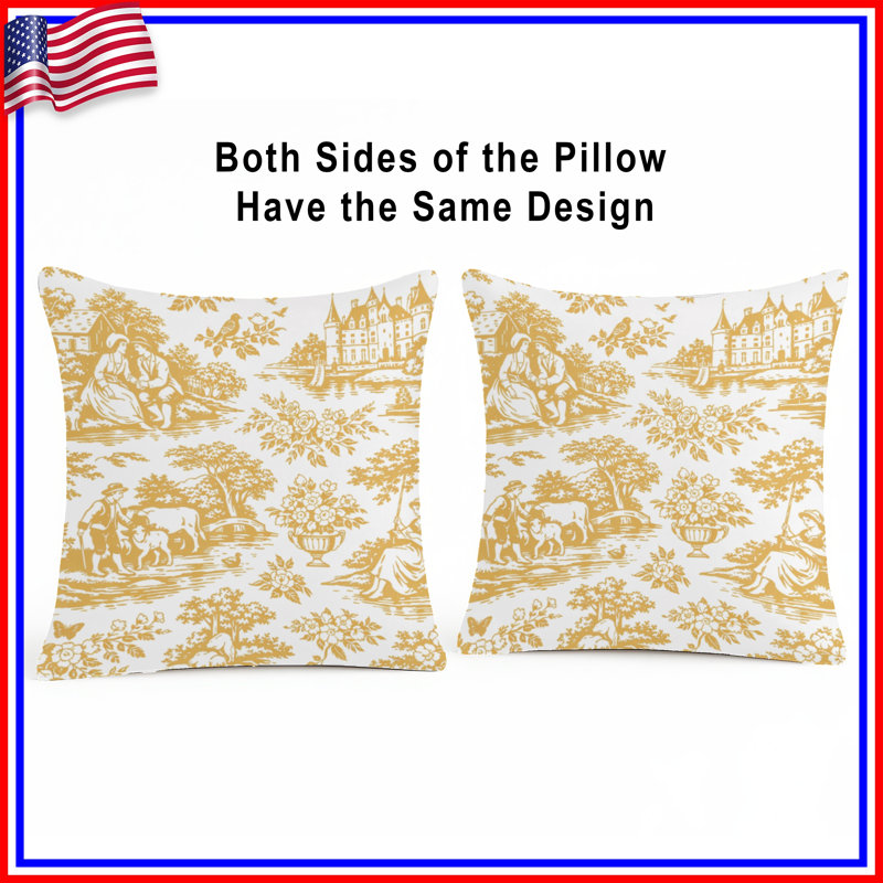 Coussins décoratifs Golden Countryside Toile, 20 x 20 inches
