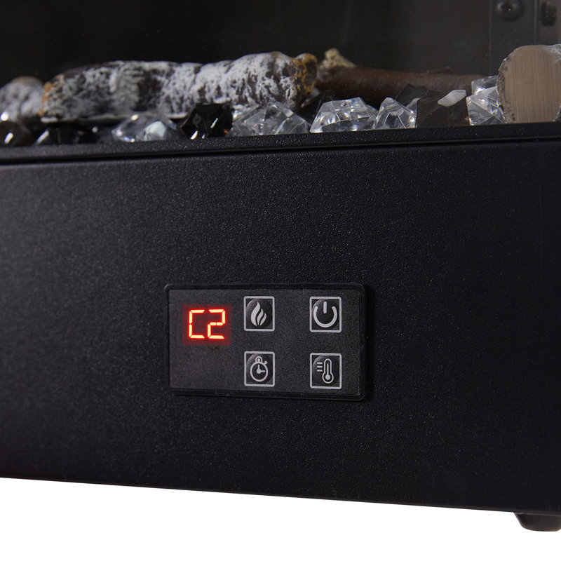 Ivy Bronx 117cm W Black Electric Fireplace with 5120 BTU