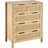 4 Drawer Rattan Dresser, Boho Dresser, Rattan Chest of Drawers with Spacious Storage, Natural Rattan Dresser for Bedroom, Living Room & Hallway, Rattan Nightstand with Sturdy Handles&Legs, Brown