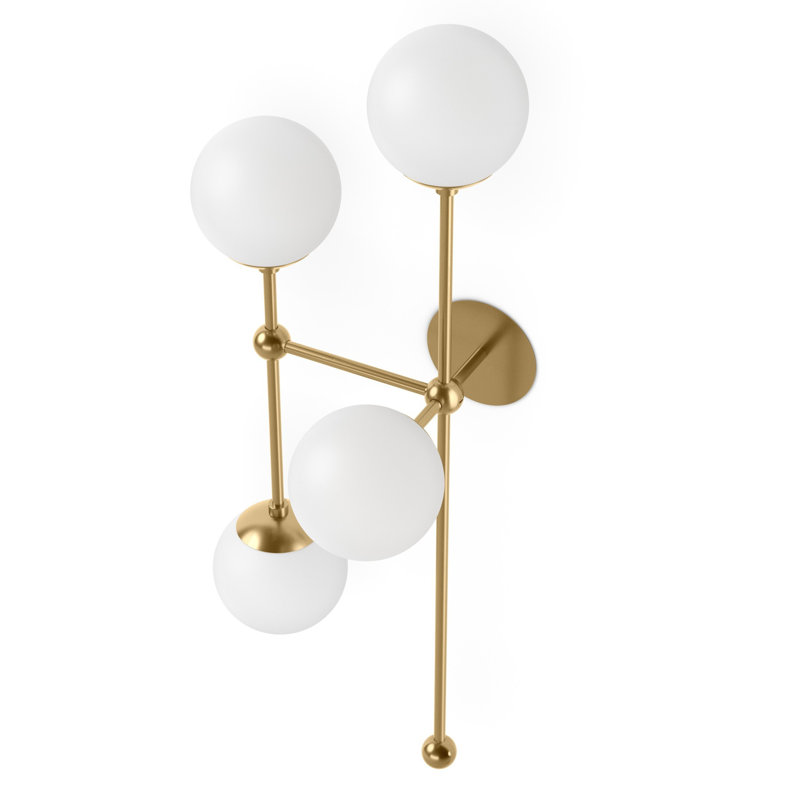 Armstrong 4 - Light Armed Sconce, Burnished Brass, Marbled Matte, Right