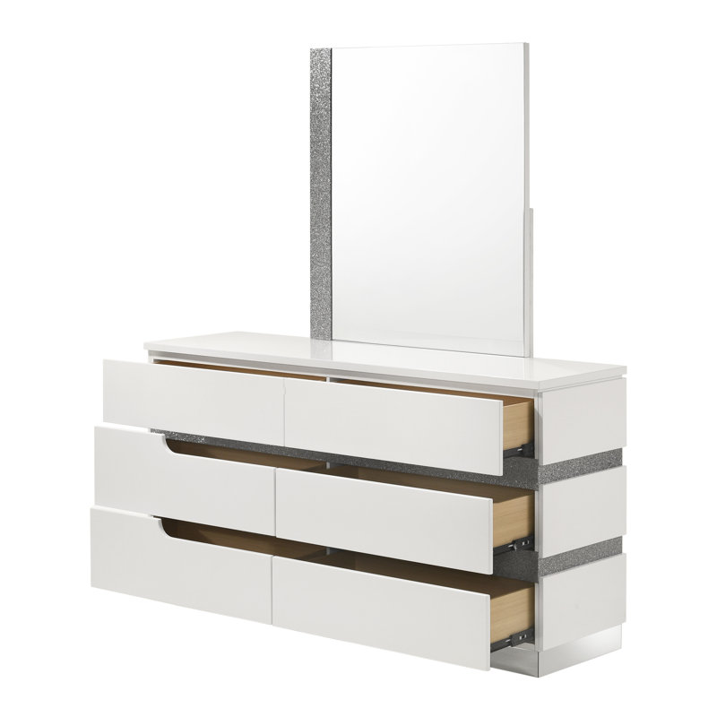 Commode double 6 tiroirs avec miroir 62,99 "Amazen