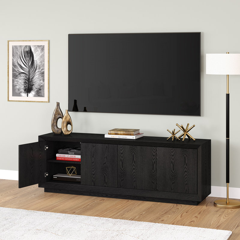 Oswald 68 W Storage Credenza, Black Grain
