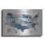 «USA Modern Vintage Blue Grey Red with Words» par Michael Mullan, art mural en métal-1892934821