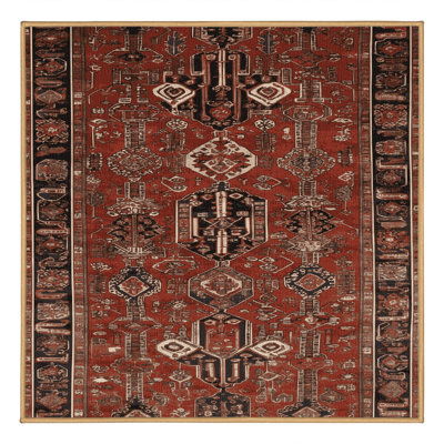 Machine Washable Persian Brown Area Rug