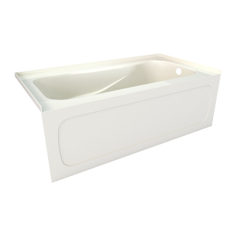 60'' x 30'' Soaking Acrylic Bathtub, Right, Biscuit