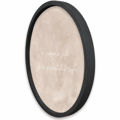 «Simple Beautiful Life», reproduction encadrée noire 20 x 20