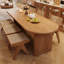 Table de salle à manger rectangulaire en bois massif de couleur noyer clair pour la salle à manger / cuisine-1138115611
