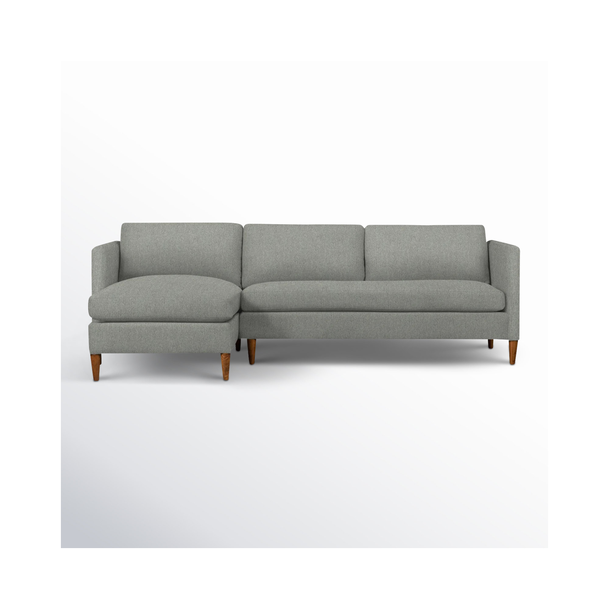 Clifford 2-Piece Sectional with Sinuous Springs and Feather Blend Cushions, Ticket Smoke Heathered Basketweave