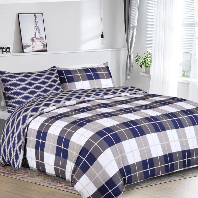 100% Microfiber Luxury Duvet Cover Set  With Pillow Cases, Super King Duvet Cover Set + 2 Standard Pillowcase