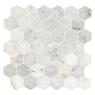 Carreau de mosaïque en marbre poli Carrara