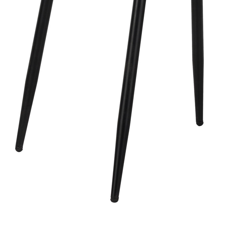 Beige Linen-cotton Dining Chairs With Metal Legs, Set Of 4