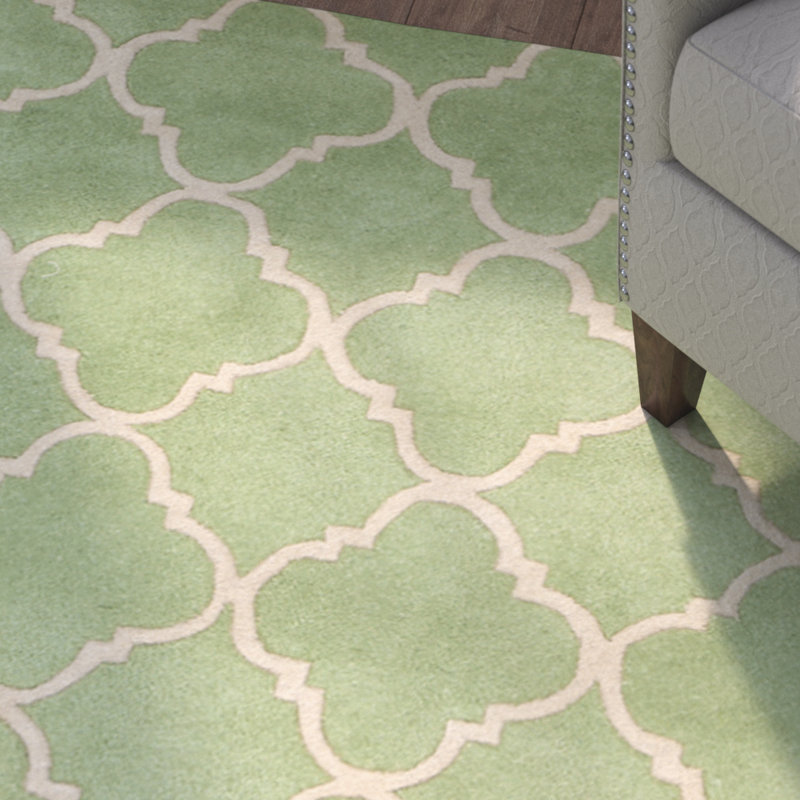Emrick Hand Tufted Wool Geometric Rug, Rectangle 5' x 8'