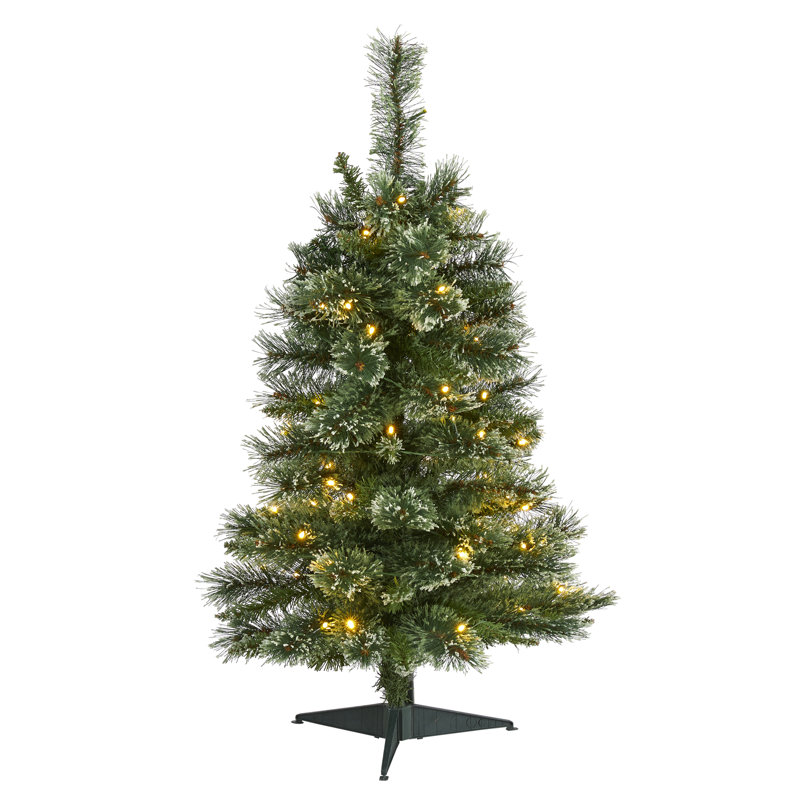 Lighted Artificial Christmas Tree, 3' H