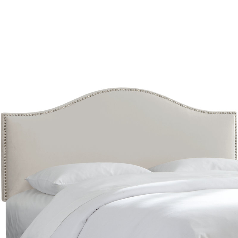  Upholstered Panel Headboard, Queen, Bella Light Gray Performance Velvet